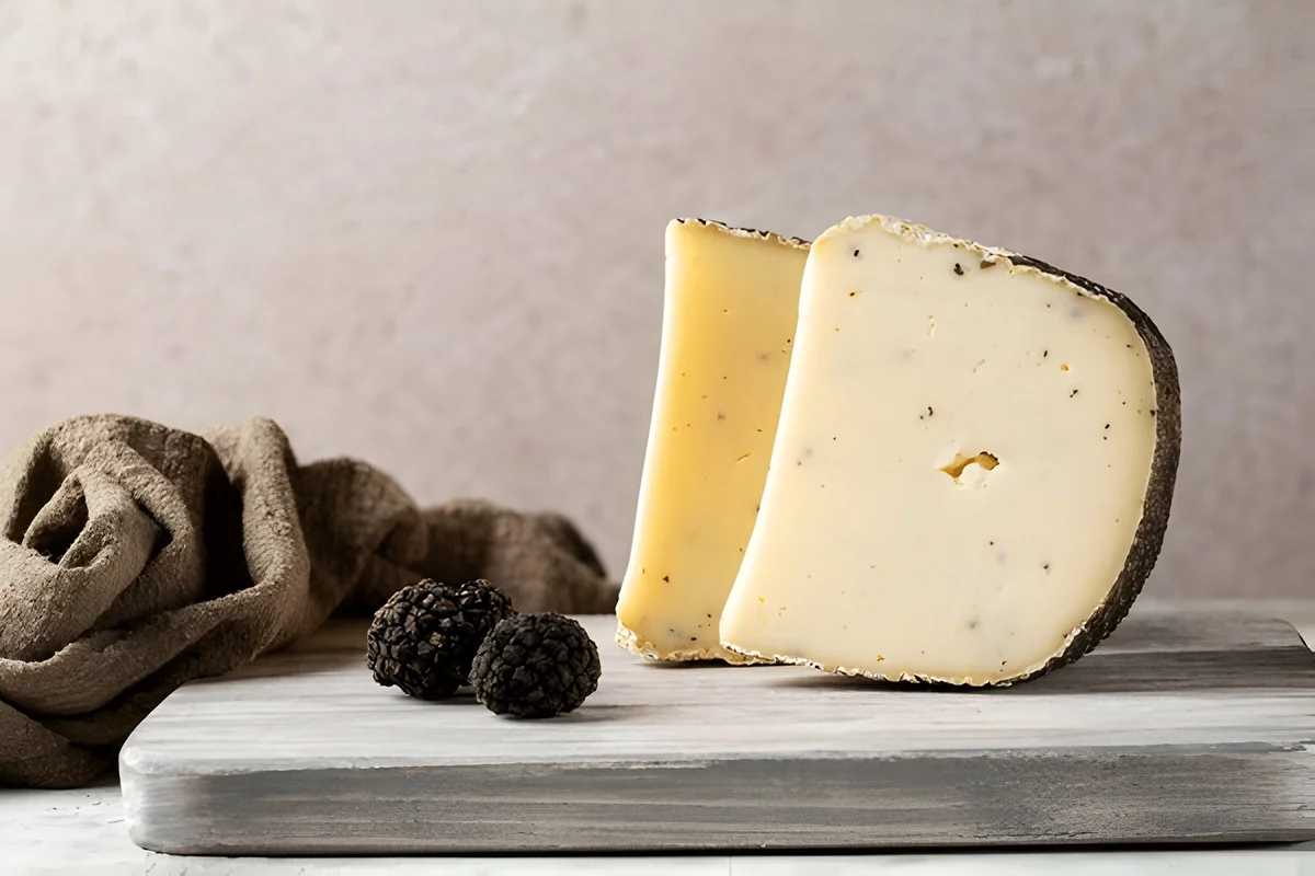 Indulge in a luxurious cheese experience with this truffle cheese and charcuterie board.