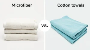 microfiber and cotton towels