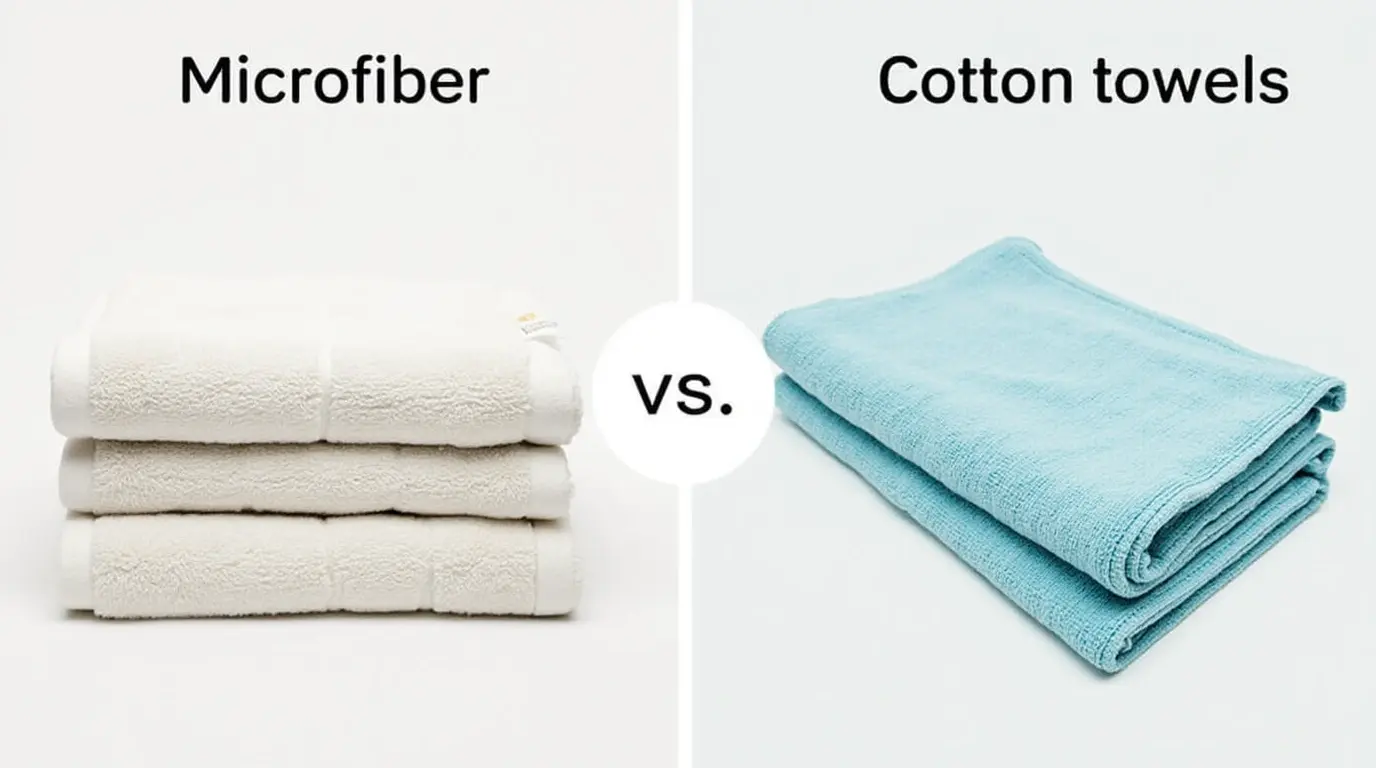 microfiber and cotton towels